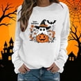 thumbnail image 1 of Mifsaly Halloween Sweatshirts for Women Pumpkin Graphic Cute Ghost Pullover Tops Crewneck Long Sleeve Festival Loose Fit Slouchy Shirts, 1 of 5