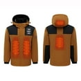 thumbnail image 1 of Mifsaly Heated Jackets for Women Men 4 Heating Zones Zip up Thermal Hooded Windbreaker Jacket Waterproof Stand Collar Winter Coats Rechargeable Thicken Warm Outerwear with Pockets 2025 Unisex Outfits, 1 of 4