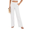 thumbnail image 1 of Mifsaly High Waisted Linen Pants Women Straight Leg Casual Summer Trousers with Pockets Soft Comfortable Lightweight Business Work Clothes, 1 of 7