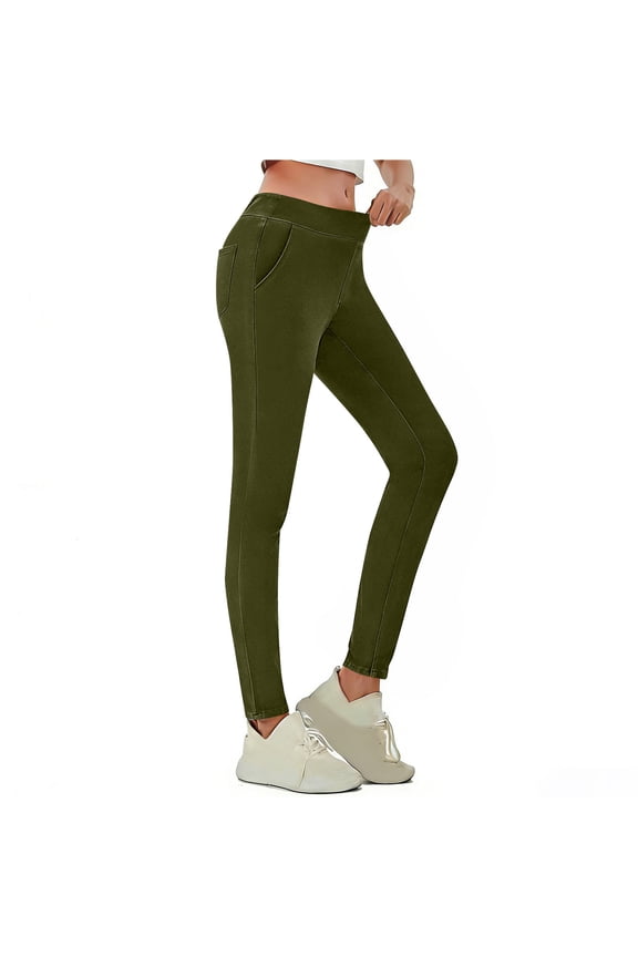 High Waisted Stretchy Jeans for Women Skinny Pants Workout Gym Running Everyday Jean Leggings with Pockets S