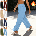 thumbnail image 1 of Mifsaly High Waisted Wide Leg Linen Pants Women Casual Summer Vacation Beach Pant Lightweight Flowy Pleated Front Lounge Trousers with Pockets XL, 1 of 7