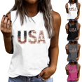 thumbnail image 1 of Mifsaly Independence Day Sleeveless Tops Women Patriotic Leopard Usa Print Tank Top Comfortable Loose 4Th Of July Outfits XXL, 1 of 5