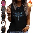 thumbnail image 1 of Mifsaly Independence Day Tank Tops Womens Cotton Sleeveless Top Dragonfly Graphic Summer Camisole Lightweight Breathable Slim Fit Layering Shirts L, 1 of 4