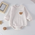 thumbnail image 1 of Mifsaly Infant Baby Sweater Bodysuits Chunky Cable Knit Crewneck Rompers Boys Girls Fall Winter Casual Daily Clothes, 1 of 7