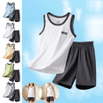 thumbnail image 1 of Mifsaly Kids Boys Pajama Set 2 Piece Pjs Sleeveless Tank Tops And Lounge Shorts Soft Breathable Summer Cotton Loungewear Sleepwear, 1 of 9