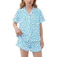 thumbnail image 1 of Mifsaly Kids Girls Button Down Pajama Set Leopard Print Short Sleeve Tops & Shorts Soft Breathable Kids Cozy Summer Sleepwear, 1 of 7