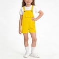 thumbnail image 1 of Mifsaly Kids Girls Overalls Adjustable Strap Roll Cuff Bib Overall Shorts School Paly Casual Summer One Piece Outfits with Front Pocket, 1 of 7