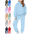 thumbnail image 1 of Mifsaly Kids Matching Sweatsuits Set Girls Boys Tracksuit 2 Piece Tween Stand Collar Half Zip Pullover Sweatshirt Teen Workout Wide Leg Joggers with Pockets Spring Fall Sport Unisex Loungewear, 1 of 10