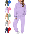 thumbnail image 1 of Mifsaly Kids Matching Sweatsuits Set Girls Boys Tracksuit 2 Piece Tween Stand Collar Half Zip Pullover Sweatshirt Teen Workout Wide Leg Joggers with Pockets Spring Fall Sport Unisex Loungewear, 1 of 10