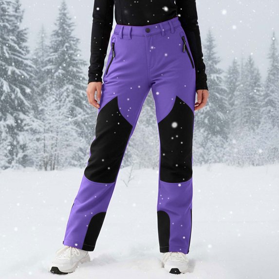 Mifsaly Kids Ski Pants Waterproof Insulated Snow Pants Boys Girls Winter Windproof Warm Snowboarding Pant Color Block Outdoor Snowsuit 6 Years
