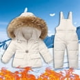 thumbnail image 1 of Mifsaly Kids Snow Suit Set Boys Girls Ski Suits 2 Piece Winter Outdoor Thermal Snowsuit Matching Outfits Waterproof Windproof Overalls Snowboarding with Pockets 2025 Zip up Jacket and Snowbib Pants, 1 of 4