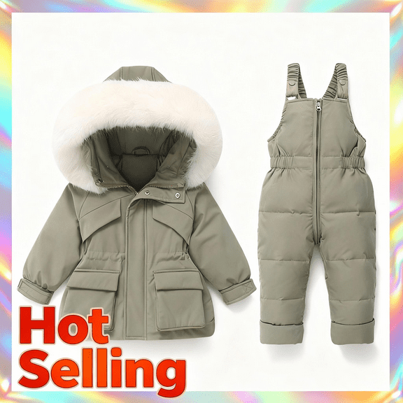 Mifsaly Kids Snow Suits Girls Boys Winter Thicken Warm Ski Suit Waterproof Windproof Thermal Overalls Snowboard 2025 Outdoor Hooded Unisex Snowsuit with Pockets