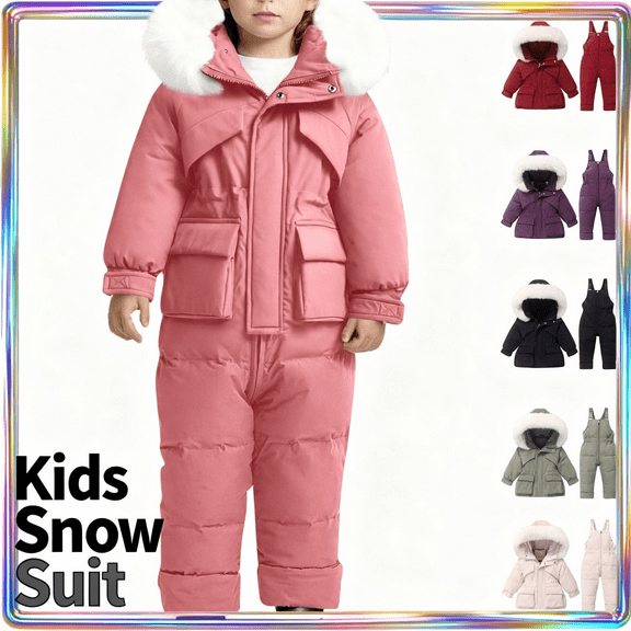 Mifsaly Kids Snow Suits Girls Boys Winter Thicken Warm Ski Suit Waterproof Windproof Thermal Overalls Snowboard 2025 Outdoor Hooded Unisex Snowsuit with Pockets