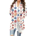 thumbnail image 1 of Mifsaly Lightweight Christmas Cardigan Women Xmas Funny Print Open Front Cardigan Long Sleeve Loose Flowy Outerwear Festival Party Tops 2025 Holiday Outfits, 1 of 6