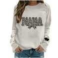thumbnail image 1 of Mifsaly Lightweight Sweatshirts for Women Mama-Print Oversized Long Sleeve Sweatshirt Gym Workout Fashion Pullover Tops Going Out Spring Fall Streetwear XXL, 1 of 5