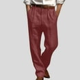 thumbnail image 1 of Mifsaly Linen Pants Men Lightweight Wide Leg Baggy Pant Pleated Business Dressy Casual Summer Trousers with Pockets 2026 Fashion Fall Clothes XXL, 1 of 6