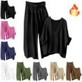 thumbnail image 1 of Mifsaly Linen Sets for Women 2 Piece V-Neck Oversized Top and Wide Leg Capri Pants Lightweight Summer Matching Outfits Going Out Vacation Loungewear L, 1 of 6