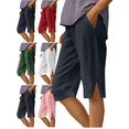 thumbnail image 1 of Mifsaly Linen Shorts for Women Summer Baggy Pants 2026 Lightweight Breathable Beach Vacation Dressy Casual Short Pant with Pockets M, 1 of 7