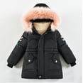thumbnail image 1 of Mifsaly Little Girls Hooded Quilted Jacket Toddler Kids Mid-Length Hooded Full Zip Quilted Coat Windproof Warm Long Sleeve Winter Outerwear with Pockets, 1 of 9