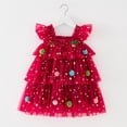thumbnail image 1 of Mifsaly Little Girls Tulle Tutu Dress Christmas Star Cap Sleeve Tiered toddler Princess Dresses Lightweight Flowy Wedding Holiday Party Gowns, 1 of 7