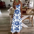 thumbnail image 1 of Mifsaly Long Floral Dress Women Spaghetti Straps Sleeveless Flowy Dresses Loose Casual Summer Vacation Beach Plus Size Sundress S, 1 of 5