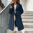 thumbnail image 1 of Mifsaly Long Sherpa Jacket Women Thicken Warm Lapel Winter Coats Single Breasted Long Sleeve Thermal Overcoat Open Front Teddy Coat Soft Cozy Faux Fur Outerwear 2025 Cold Weather Outdoor Outfits, 1 of 8
