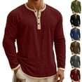 thumbnail image 1 of Mifsaly Long Sleeve Henley Shirts for Men Linen Shirt Button Closure Lightweight Summer Tops Comfortable Regular Fit Work Blouse XL, 1 of 6