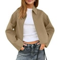 thumbnail image 1 of Mifsaly Long Sleeve Lightweight Bomber Jacket Soild Color Fashion Fall Outerwear, 1 of 9