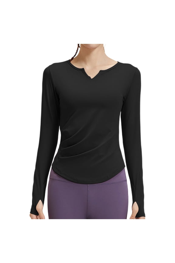 Long Sleeve Workout Tops for Women Quick-Dry Athletic Top Comfortable Breathable Running Gym Yoga Sport Basic Tee XXL