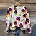 thumbnail image 1 of Mifsaly Mardi Gras Sweatshirt for Women Loose Long Sleeve Crewneck Carnival Shirts Cute Print Baggy Pullover Tops Festival Party Colorful T-Shirts Spring Daily Loungewear XL, 1 of 6