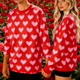 thumbnail image 1 of Mifsaly Matching Couples Sweatshirt Mens Womens Valentines Sweatshirt 2026 Hearts Print Shirts Cotton Oversized Tshirts Long Sleeve Pullover Tops Funny Festival Spring Unisex Outfits, 1 of 8