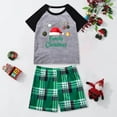 thumbnail image 1 of Mifsaly Matching Family Christmas Pajamas Set Loose Pjs 2 Piece 2025 Xmas Funny Print Short Sleeve Pullover Sleepwear Classic Crewneck Nightwear & Plaid Sleep Pant Festival Holiday Fashion Homewear, 1 of 6