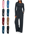 thumbnail image 1 of Mifsaly Matching Lounge Sets for Women Slim Fit Casual 2 Piece Sweatsuit Long Sleeve Cropped Tops Drawstring Loose Wide Leg Pants Sweatpants with Pockets Fashion Loungewear Outfits, 1 of 10