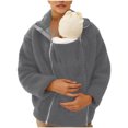 thumbnail image 1 of Mifsaly Maternity 2 In 1 Fuzzy Fleece Jacket Women Zip up Thick Warm Winter Coat Pregnant Thermal Teddy Coats Cold Weather Baby Wearing Outerwear with Pockets Dark Gray XXL, 1 of 7