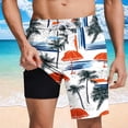 thumbnail image 1 of Mifsaly Men's Swim Trunks Tropical Print Quick-Dry Beach Shorts with Compression Liner Vacation Beach Short Pants Summer Swimwear Bathing Suits with Pockets XL, 1 of 6