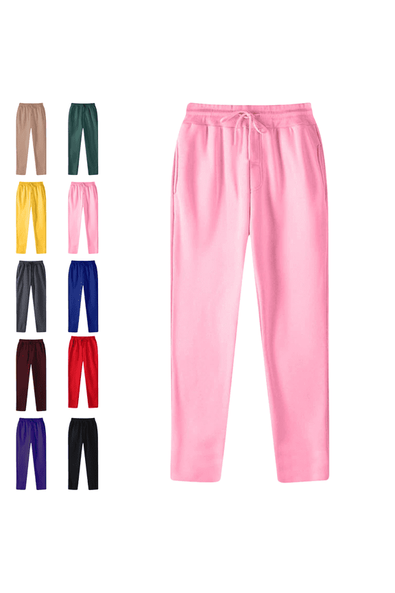 Men's Tall Loose Fit Fleece Joggers Drawstring Elastic Waist Sweatpants Wide Leg Lounge Pants Fall Casual Workout Trousers with Pockets