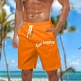 thumbnail image 1 of Mifsaly Mens Beach Shorts Letters Print Loose Casual Shorts Drawstring Elastic Waist Summer Vacation Short Pants with Pockets, 1 of 5