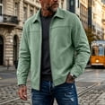 thumbnail image 1 of Mifsaly Mens Bomber Jackets Zip Up Collared Windbreaker Fall Winter Solid Color Street Style Going Out Casual Outfits with Pockets, 1 of 7