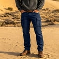 thumbnail image 1 of Mifsaly Mens Cargo Pants Straight Leg Relaxed Fit Work Trousers with Multi Pockets Navy,XXL, 1 of 5