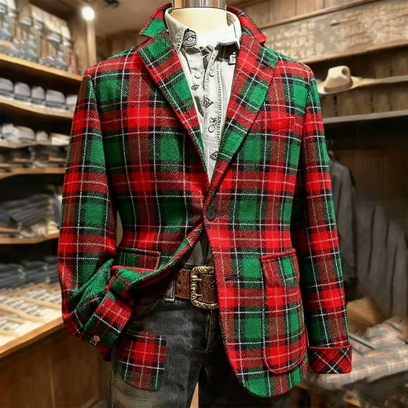 Mifsaly Mens Christmas Blazer Jacket Plus Size Corduroy Sport Coats 2025 Xmas Sequin Print Button Down Lapel Suit Jackets Snowflake Santa Coat with Pockets Festival Dinner Party Winter Outerwear