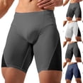 thumbnail image 1 of Mifsaly Mens Compression Biker Shorts High Waisted Stretch Workout Shorts Breathable Comfy Running Cycling Gym Underwear Gray,S, 1 of 6