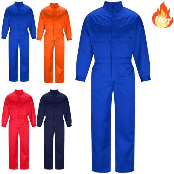 Mifsaly Mens Coveralls for Work Long Sleeve Zip Front Mechanic Overalls Industrial Safety Uniforms Overoles Para Hombres De Trabajo with Multi Pockets XL