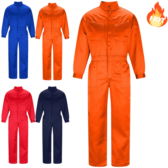 Mifsaly Mens Coveralls for Work Long Sleeve Zip Front Mechanic Overalls Industrial Safety Uniforms Overoles Para Hombres De Trabajo with Multi Pockets XXXXL