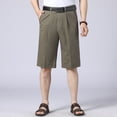 thumbnail image 1 of Mifsaly Mens Dress Shorts Knee Length Classic Fit Flat Front Office Work Shorts Summer Professional Golf Walking formal Business Casual Outfits with Pockets Army Green,XXXXL, 1 of 4