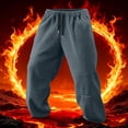 thumbnail image 1 of Mifsaly Mens Fleece Pants Warm Thick Winter Jogger Pants Casual Loose Fit Elastic Waistband Lounge Bottoms with Pockets Dark Gray,XXXL, 1 of 9
