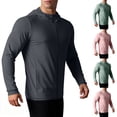 thumbnail image 1 of Mifsaly Mens Full Zip Workout Hoodies Long Sleeve Athletic Running Jackets Lightweight Quick Dry Performance Activewear Breathable Gym Training Track tops Dark Gray,XS, 1 of 7