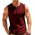 thumbnail image 1 of Mifsaly Mens Henley Tank Tops Button Closure Waffle-Knit Sleeveless Top Comfortable Slim Fit Muscle Shirts Everyday Outdoor Workout Summer Basic Tee XXL, 1 of 7