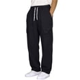 thumbnail image 1 of Mifsaly Mens Hiking Pants Men Cargo Sweatpants Waterproof Windproof Drawstring Elastic Waist Tapered Athletic Joggers with Zipper Pockets Black,XXXXL, 1 of 8