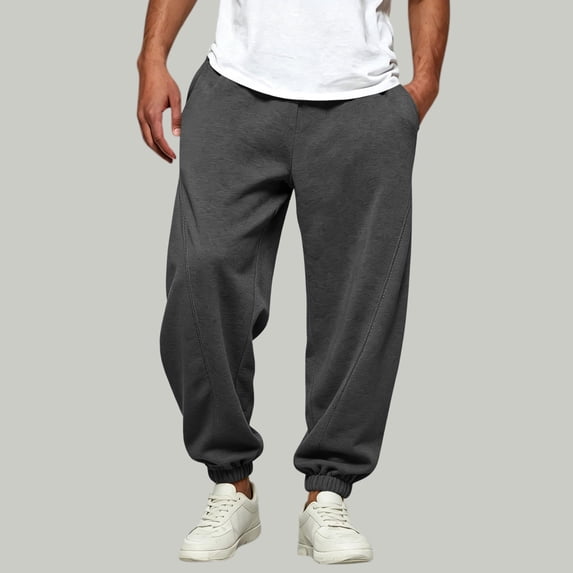 Mifsaly Mens Joggers Relaxed Fit Sweatpants Baggy Comfortable Elastic Waist Athletic Track Pants for Gym Workout Running and Casual Lounge Dark Gray,M