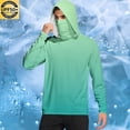 thumbnail image 1 of Mifsaly Mens Long Sleeve Sun Protection Shirts Upf 50+ Lightweight Hoodie Gradient Outdoor Quick-Dry Hiking Running Workout Sweatshirt with Mask and Thumb Hole XL, 1 of 7